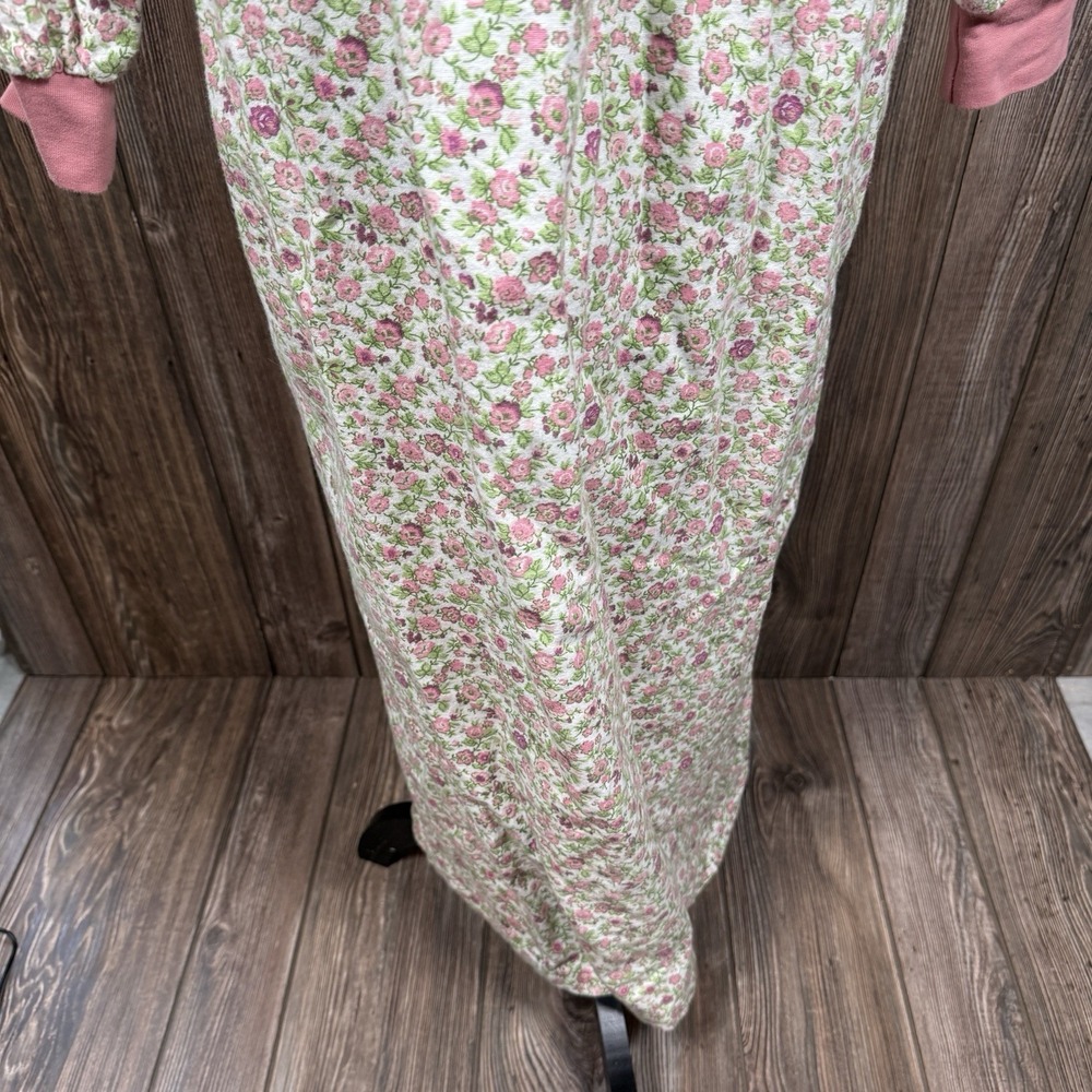 Vermont Country Store Nightgown‎ Sz M Pink Flannel Cotton Turtleneck Cottagecore - Picture 8 of 16